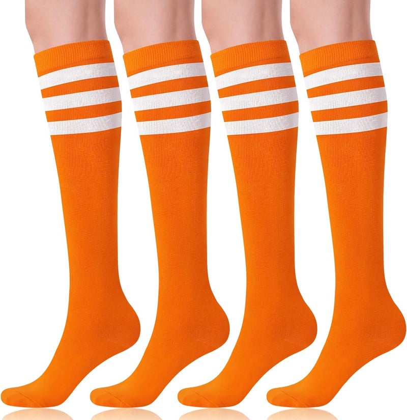 FITRELL Women's Knee High Socks Outdoor Sport Athletic Socks Casual Stripe Tube Socks 1-4 Pack - Image 1